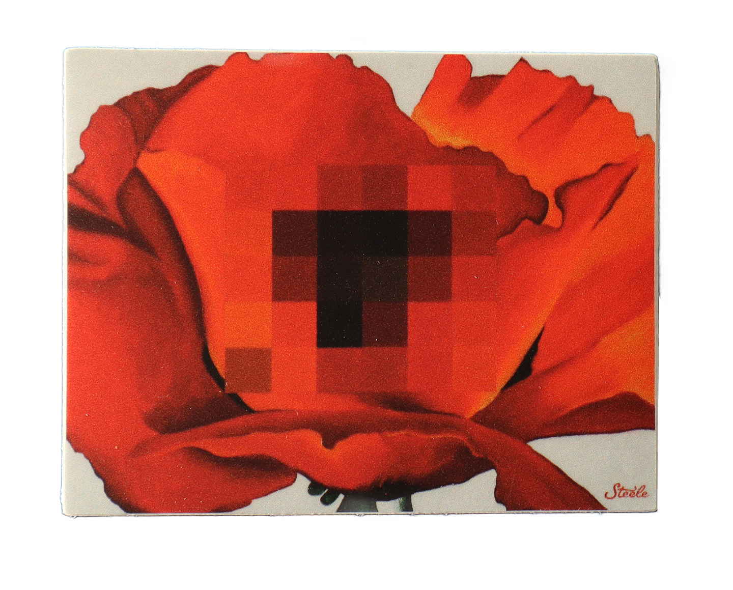 Censored Red Poppy Sticker