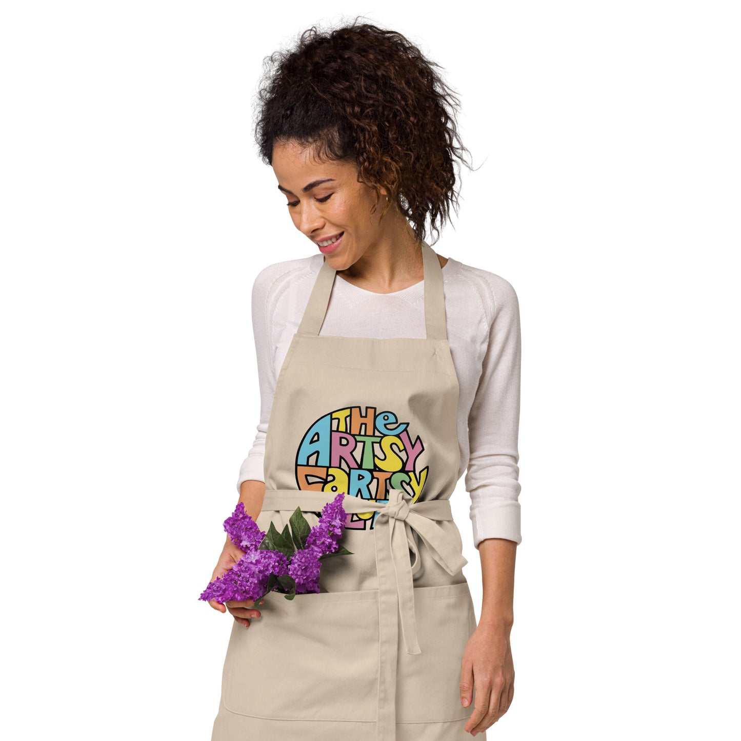 Organic artsy fartsy cotton apron