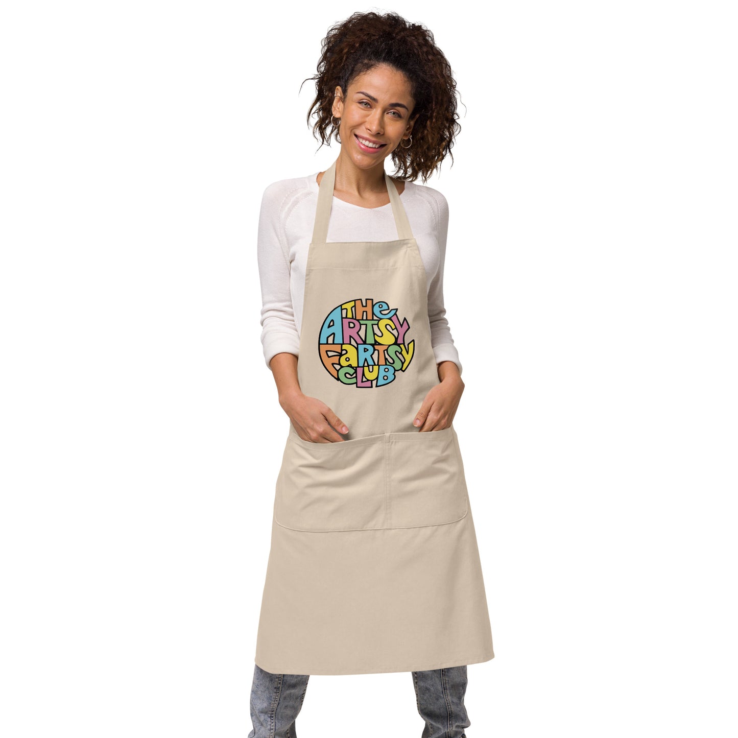 Organic artsy fartsy cotton apron