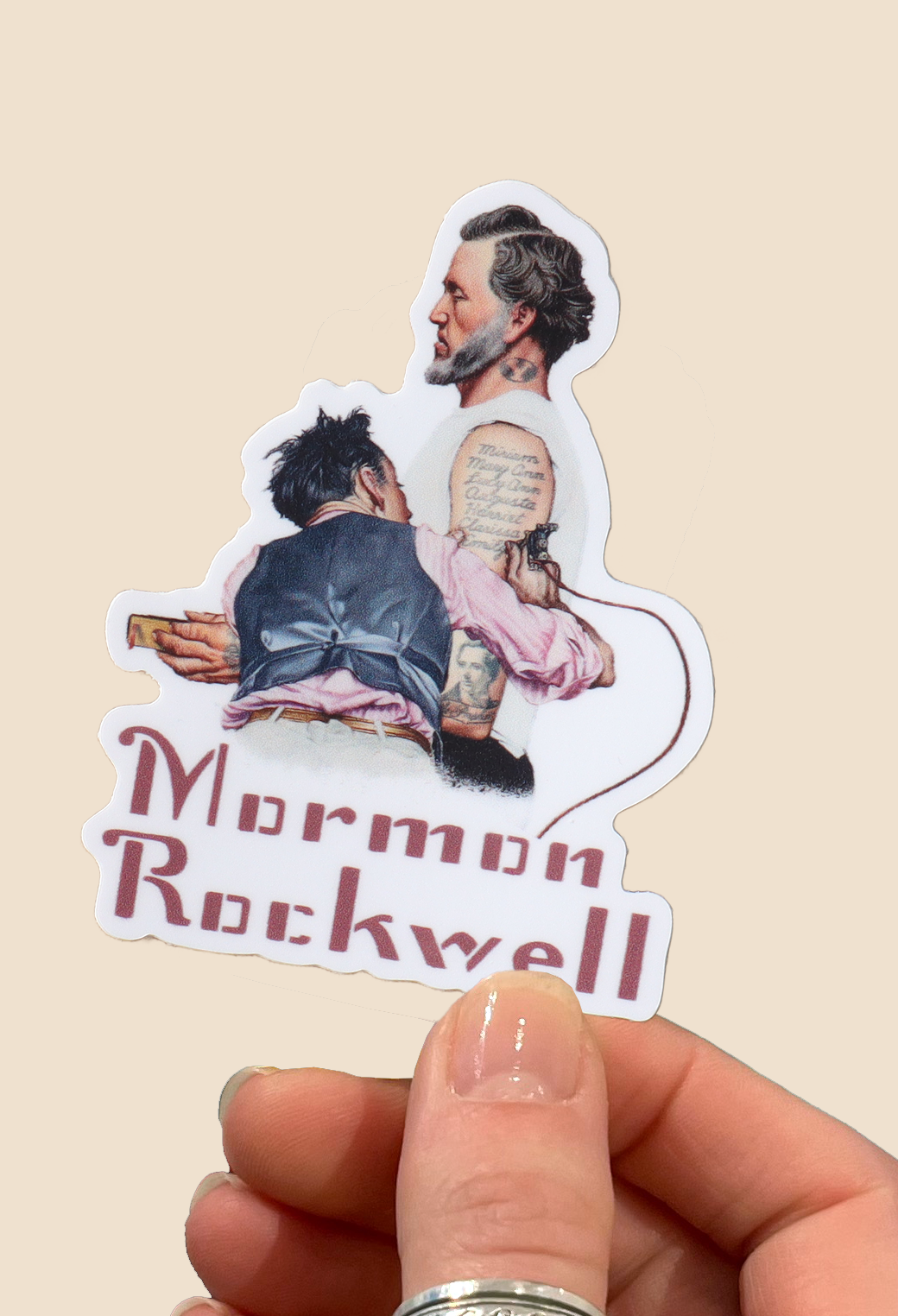 Mormon Rockwell 4-Inch Sticker